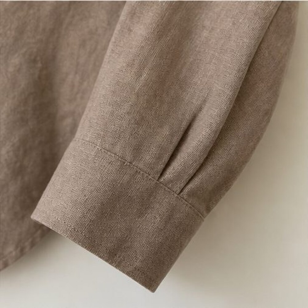 Taupe Ruffle Blouse - Picture 5 of 6